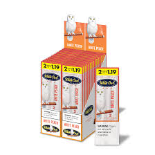 White Owl Cigarillos White Peach 2 For $1.19 Pre-Priced Upright